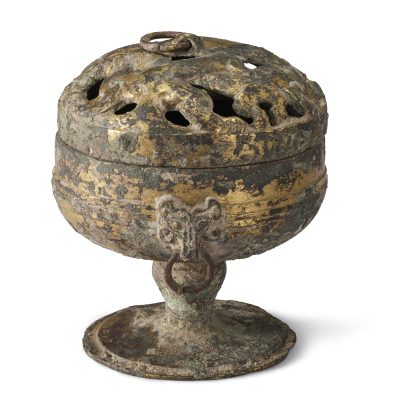 漢銅鎏金螭龍蓋爐