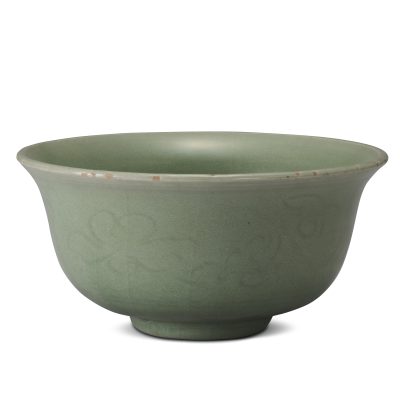 明青瓷刻花紋鉢