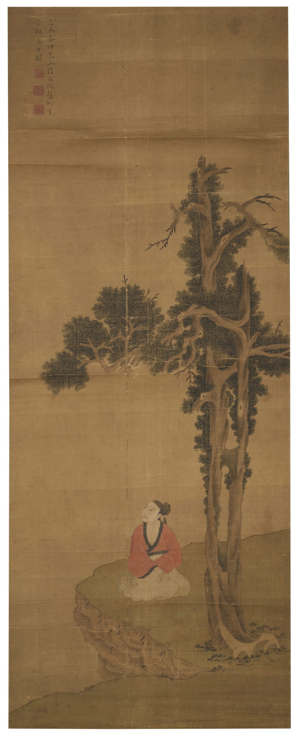 陸治古柏高士圖