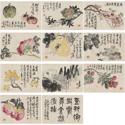 吳昌碩花卉圖冊頁