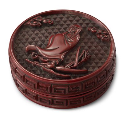 明/清剔紅達磨香盒