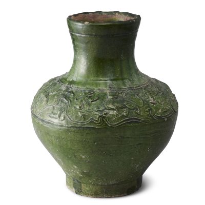 漢綠釉狩獵紋壺