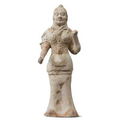 唐加彩武人俑