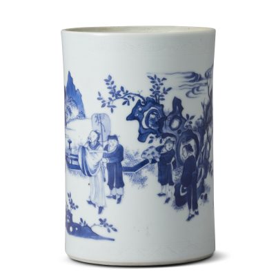 清青花人物筆筒